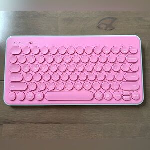 Pink Bluetooth Wireless Keyboard Windows Mac PC Laptop Silent Typing Heyday